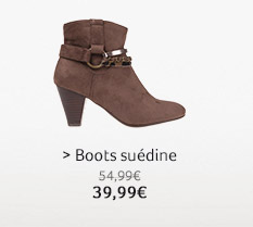> Boots suédine : 39,99€