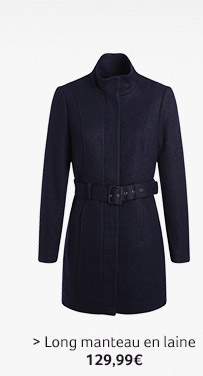 > Long manteau en laine : 129,99€